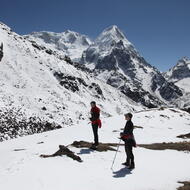 Nives a Romano nad Ramche v roku 2012 (v pozadí Kabru South a Rathong)