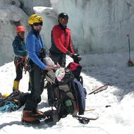 Peter, Nives a Bojan na mieste prvého tábora