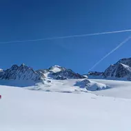 Na ľadovci Grosser Vernagtferner, začiatok túry nad chatou Vernagt Hütte.